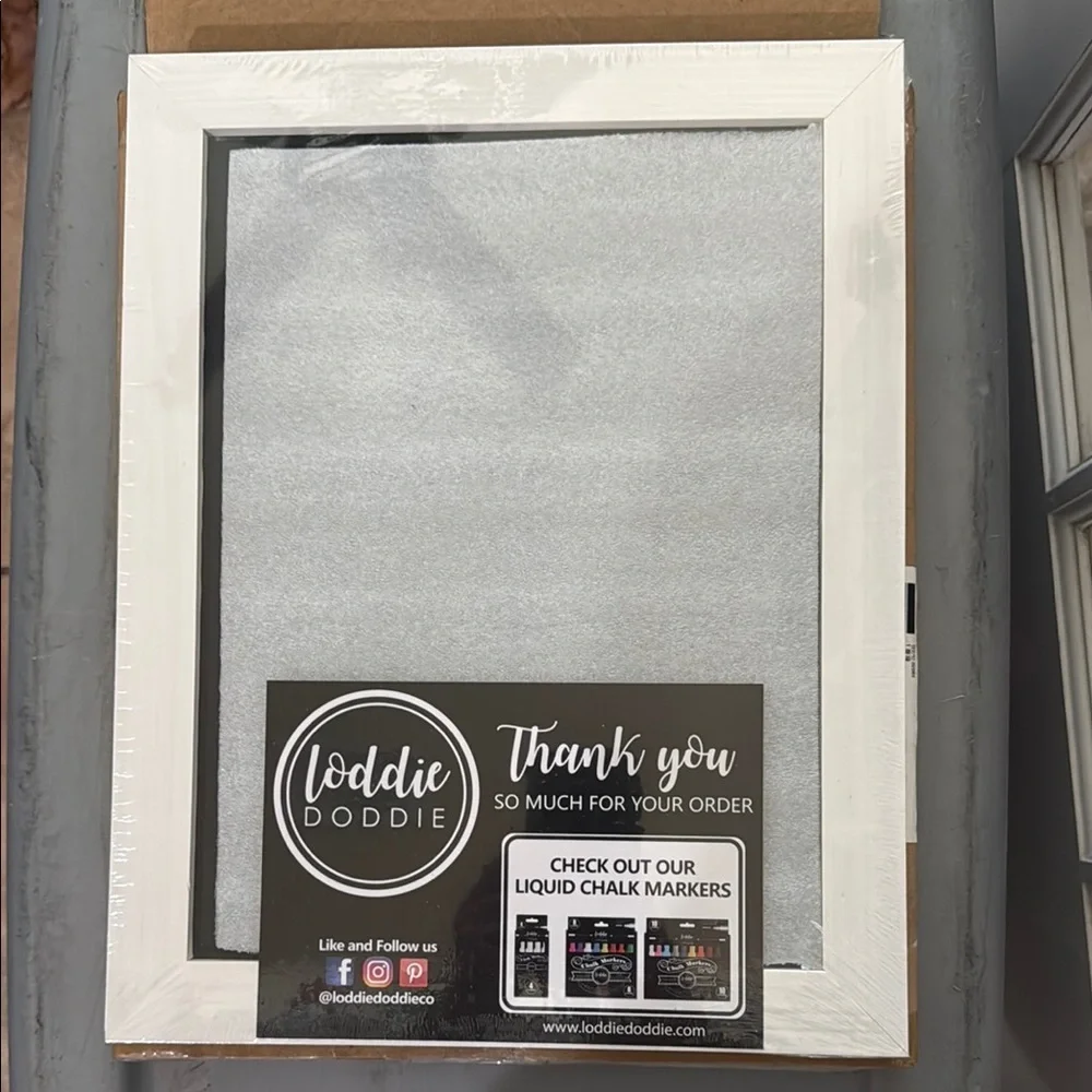 White Framed Magnetic Chalkboard